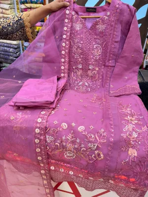 Luxury Organza 3-Piece Stitched Set